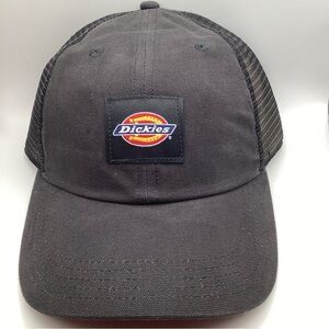 Dickies Washed Canvas Trucker Baseball Hat Black Adjustable Snapback WH302BK NWT